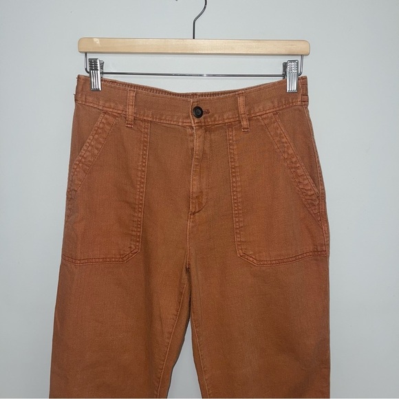 GAP Twill Pants‎ Women's Size 8 US Rust Orange Brown High Rise Cargo Pockets - Picture 3 of 9